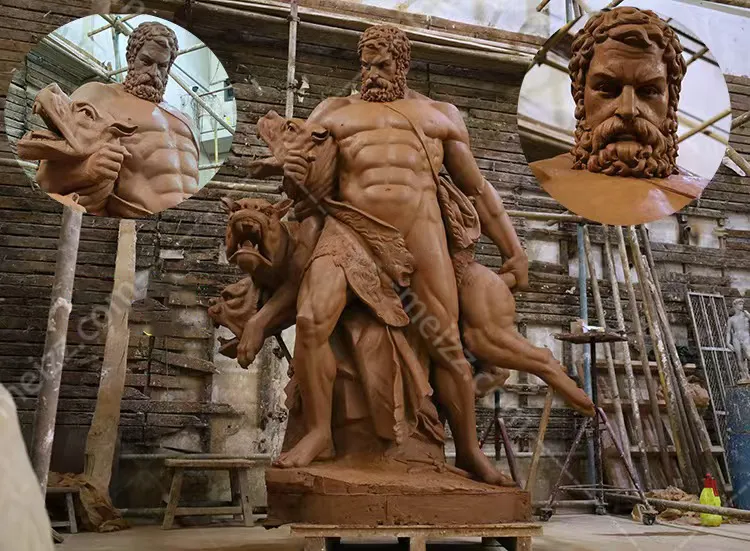 hercules and cerberus statue