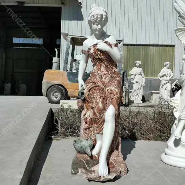 woman pouring water fountain