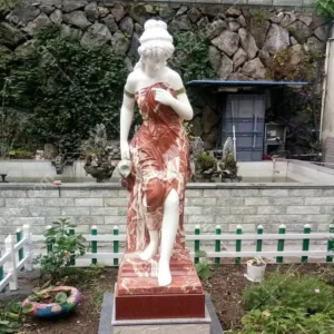 woman pouring water fountain