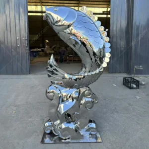 silver fish sculpture