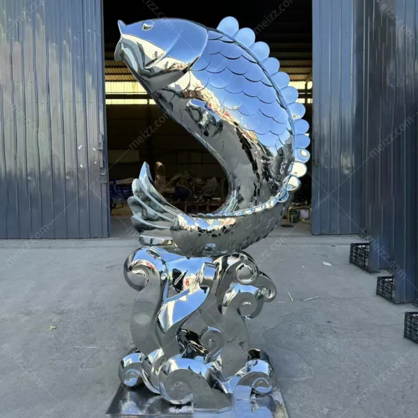 silver fish sculpture