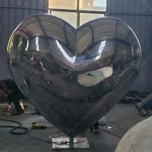 silver heart statue