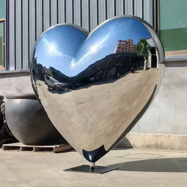 silver heart statue