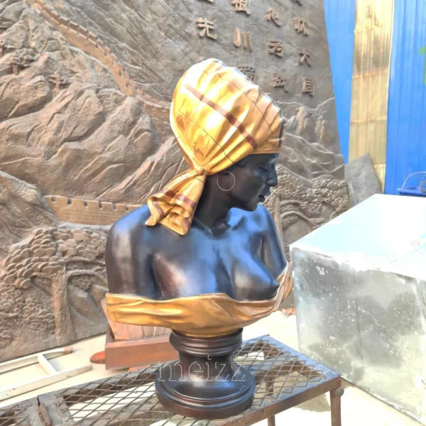 bronze lady bust