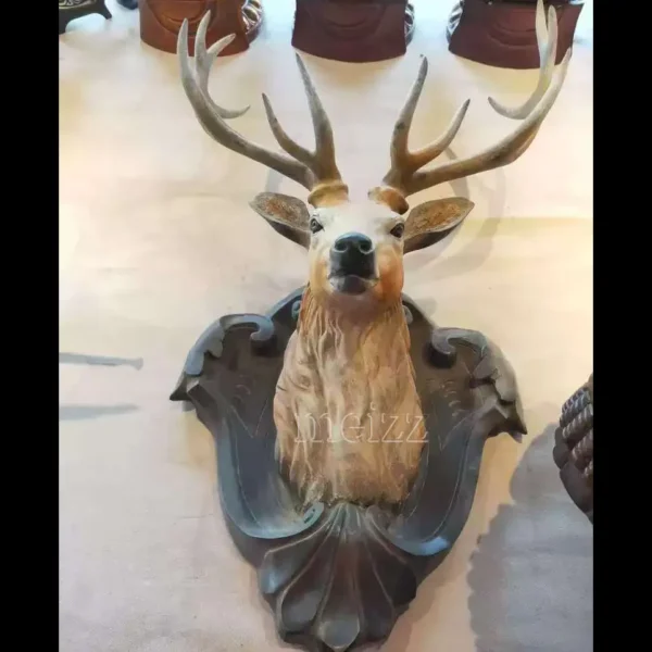 bronze stag head wall mount