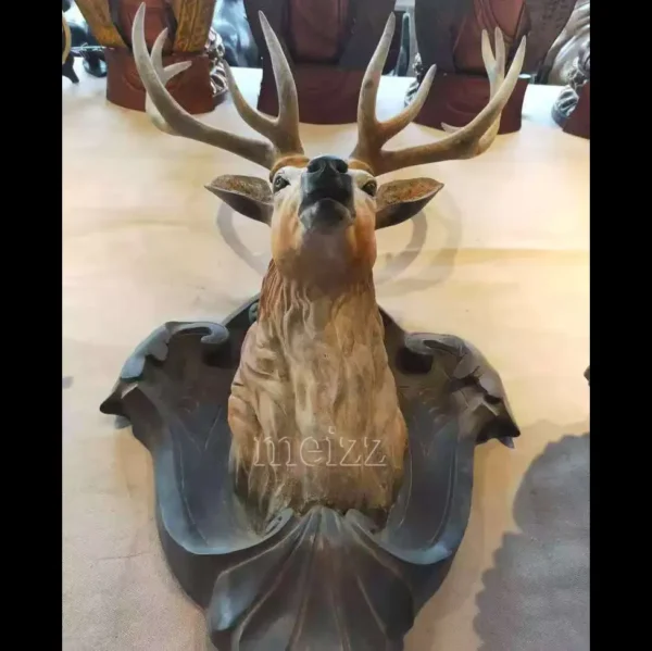 bronze stag head wall mount