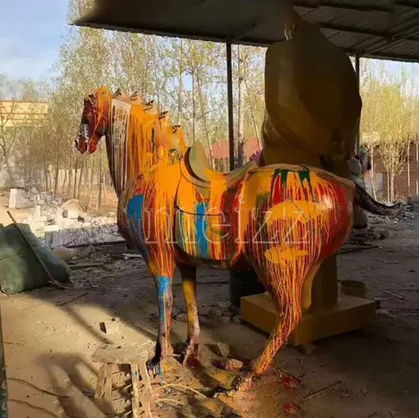 painted horse sculpture