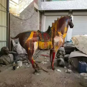 painted horse sculpture