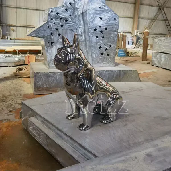 outdoor french bulldog statue