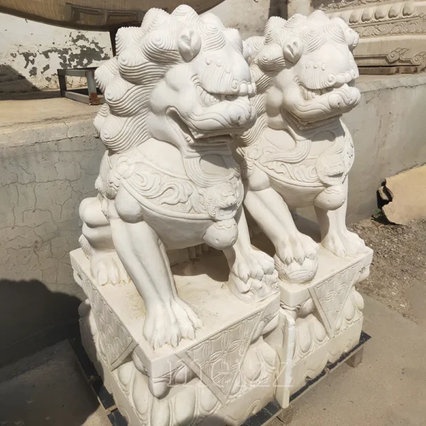 marble foo dog statues