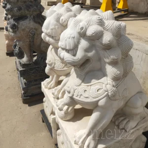 marble foo dog statues