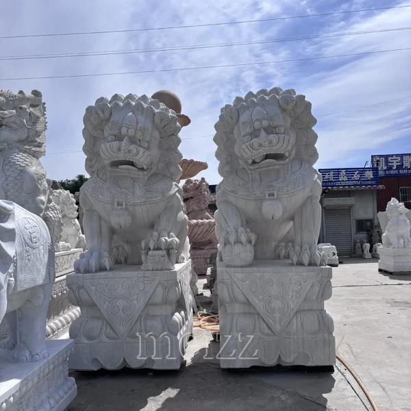 marble foo dog statues