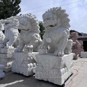 marble foo dog statues