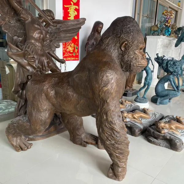 bronze gorilla sculpture