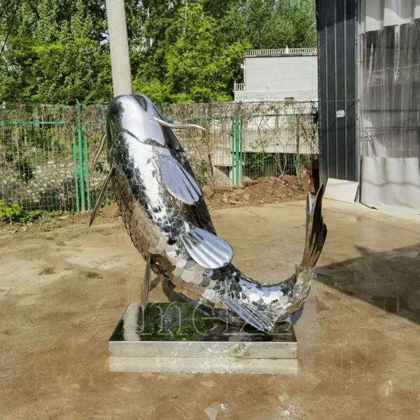 stainless steel fish sculpture