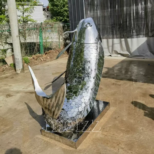 stainless steel fish sculpture