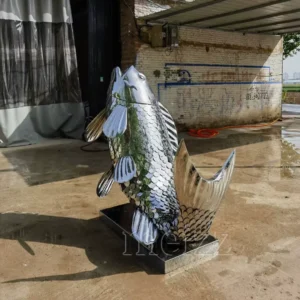 stainless steel fish sculpture