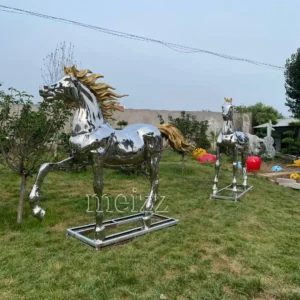 stainless steel horse sculpture