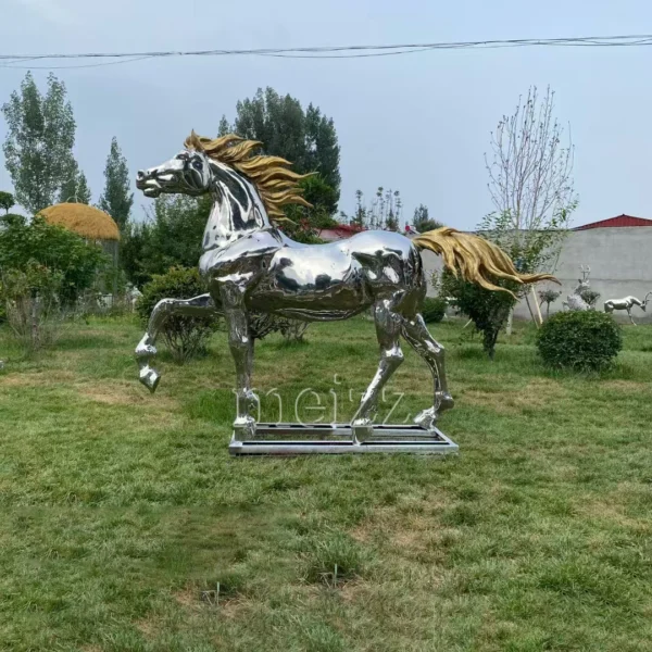 stainless steel horse sculpture