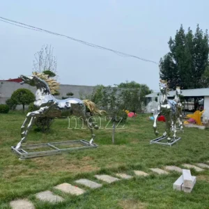 stainless steel horse sculpture