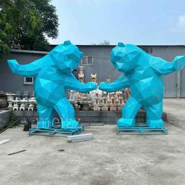 geometric bear sculpture