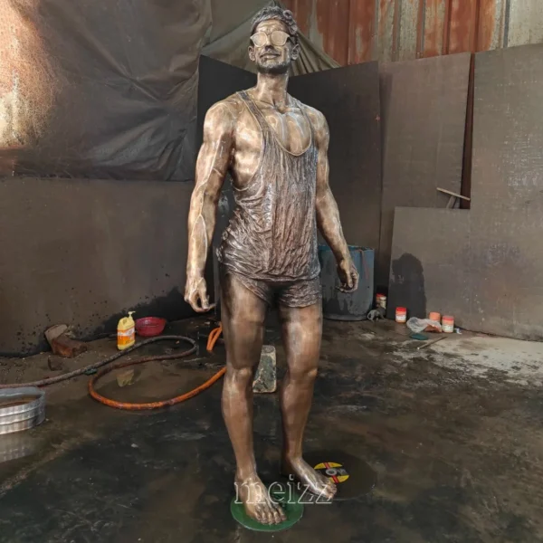 bronze male statue