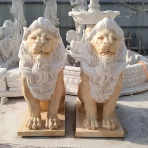 Stone Lion Garden Statues