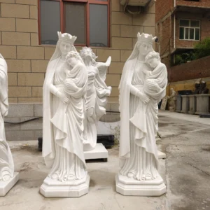 virgin mary holding jesus sculpture