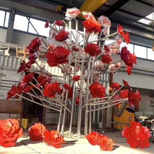 metal flower sculptures for garden