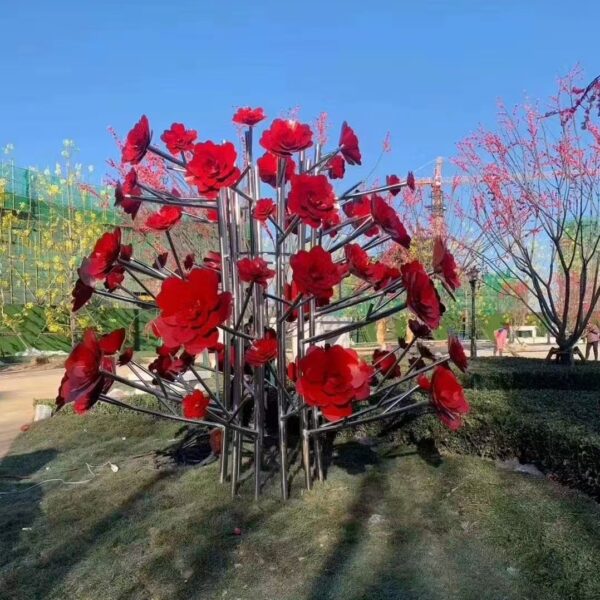 metal flower sculptures for garden