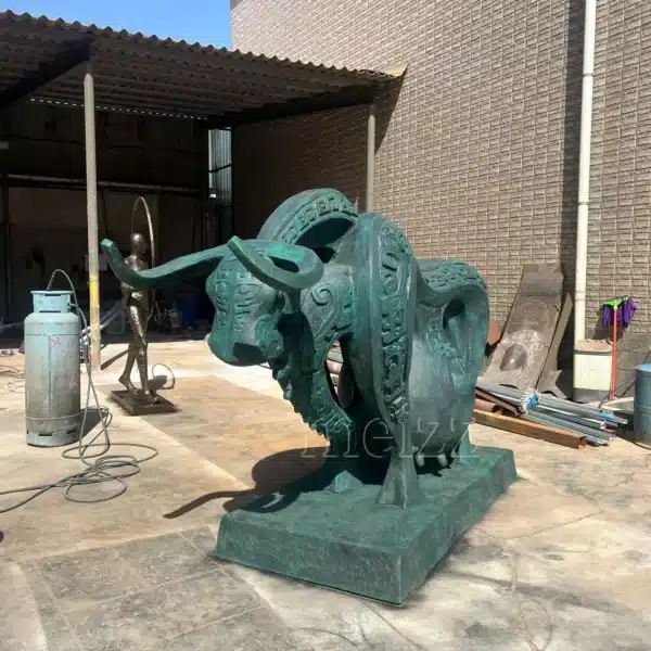 abstract bull sculpture