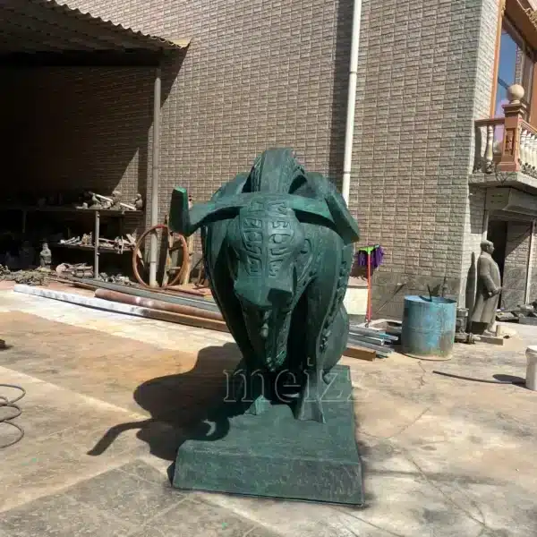 abstract bull sculpture