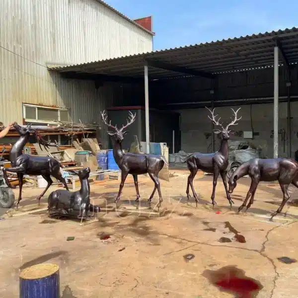 bronze deer statue life size
