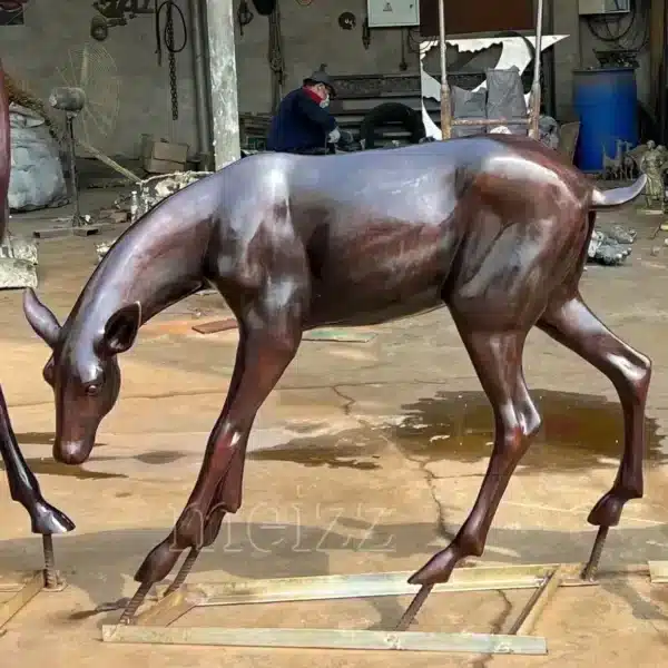 bronze deer statue life size