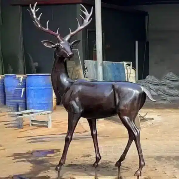 bronze deer statue life size