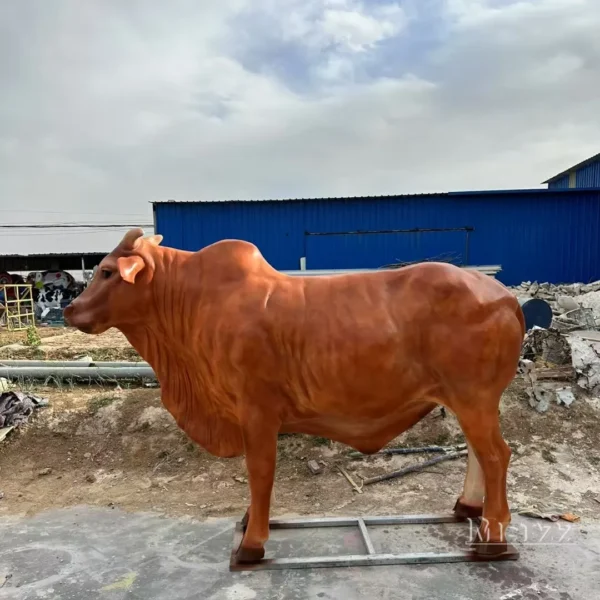 Fiberglass Yellow Bull Sculpture
