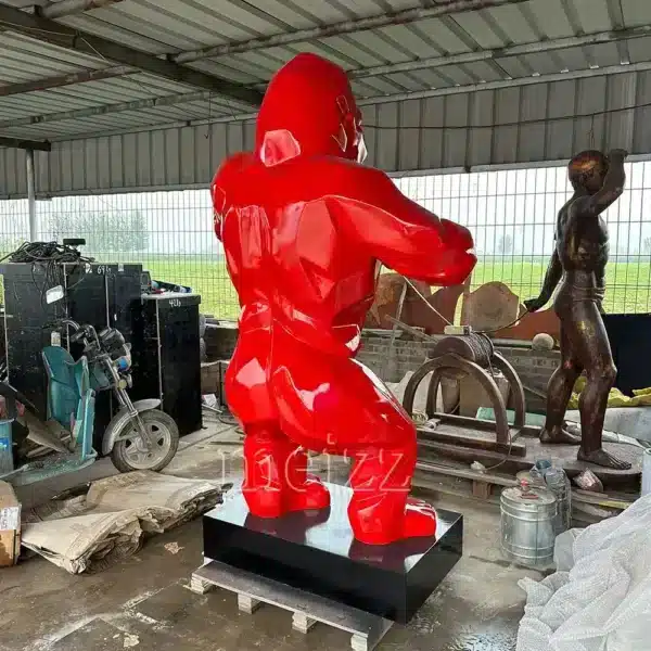 big red gorilla sculpture