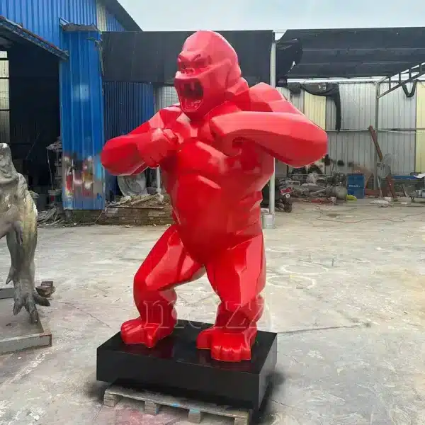 big red gorilla sculpture