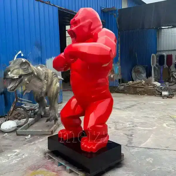 big red gorilla sculpture