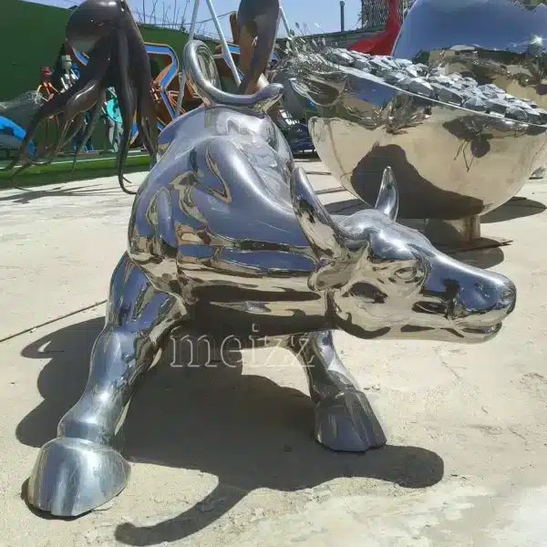Stainless Steel Bull Statue