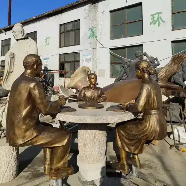 family of three sculpture