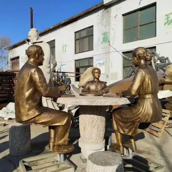 family of three sculpture