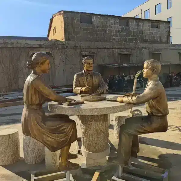 family of three sculpture