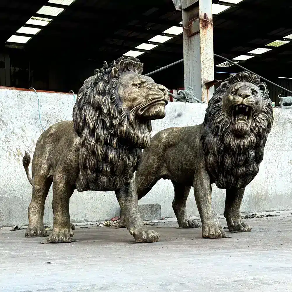 standing lion statue