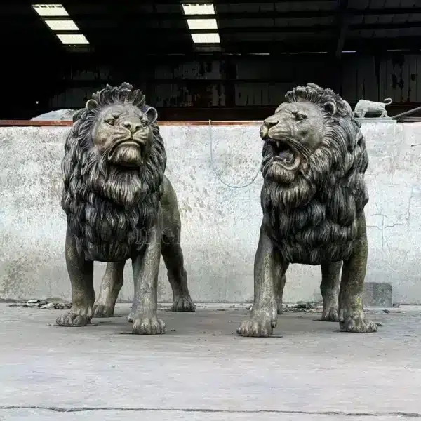 standing lion statue