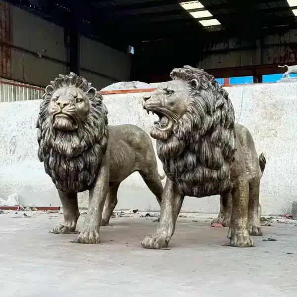 standing lion statue
