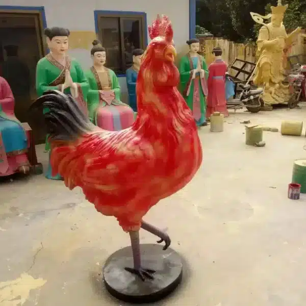 160cm tall bronze rooster sculpture