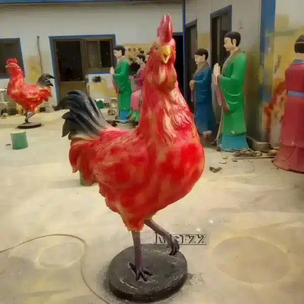 160cm tall bronze rooster sculpture