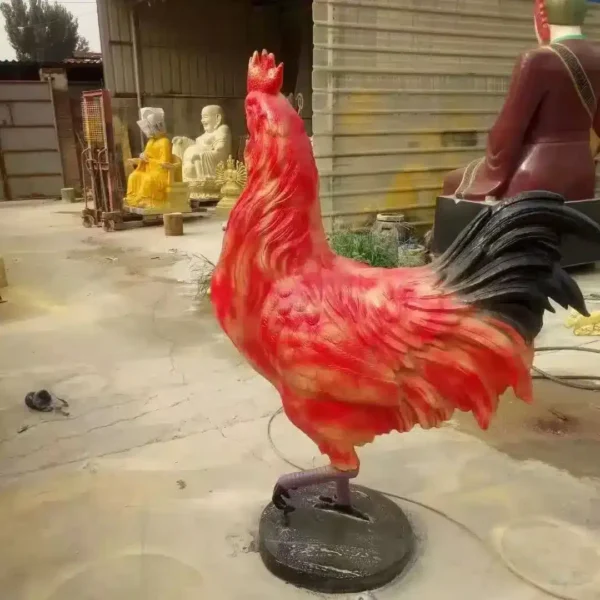 160cm tall bronze rooster sculpture