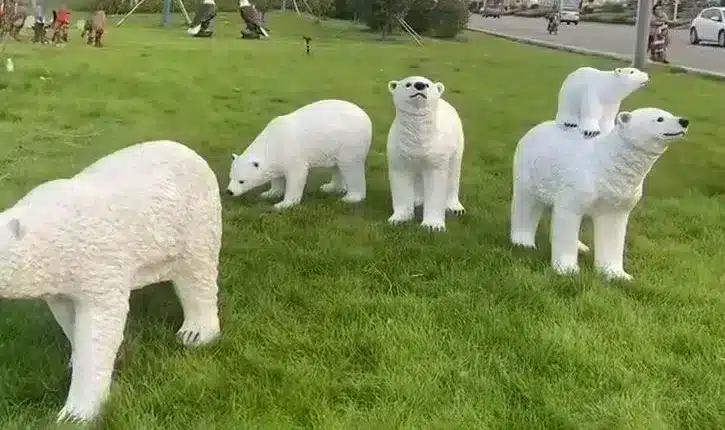 Fiberglass bear sculpture